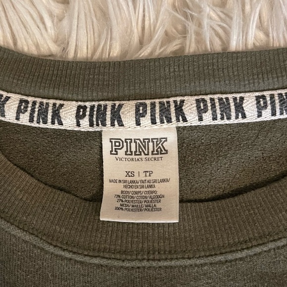 PINK | Sequin | Crewneck Sweatshirt | Green & Black - Picture 2 of 11